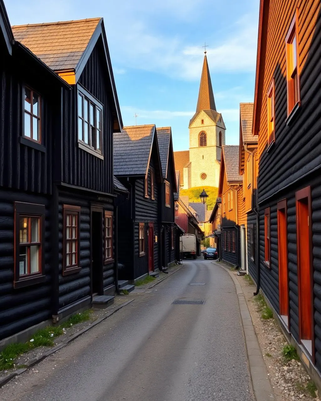 Røros gata med kyrka