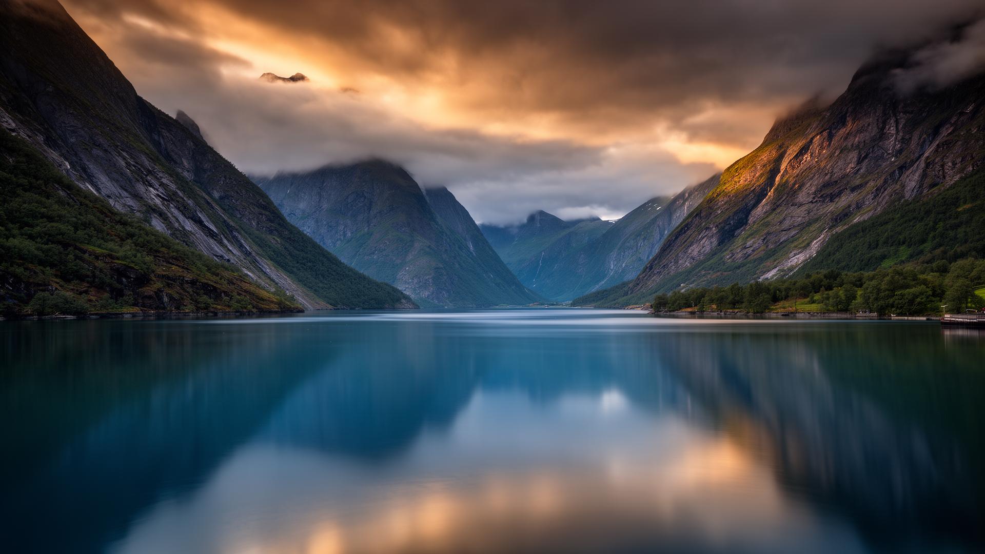 Norwegian fjord landscape