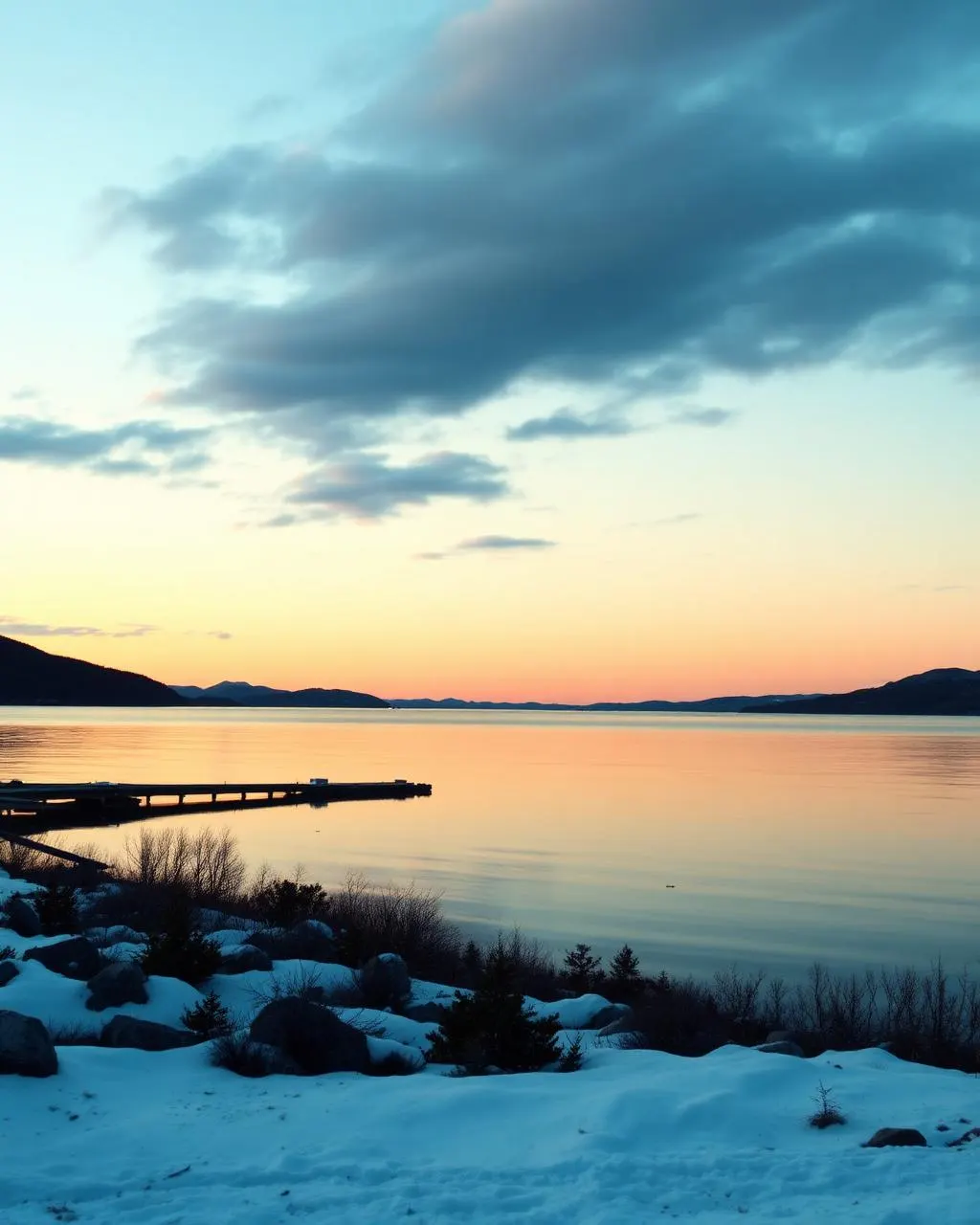Strandefjorden i kvällsljus