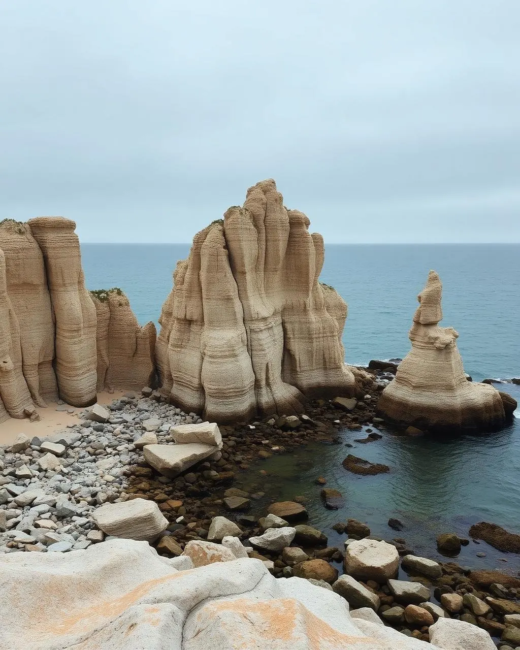 Raukar längs Gotlands kust